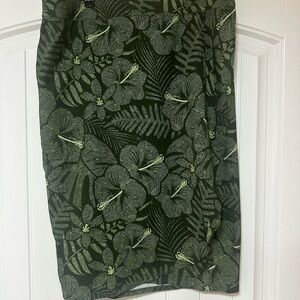 Ripskirt Length 3 Floral Green and Black Skirt
